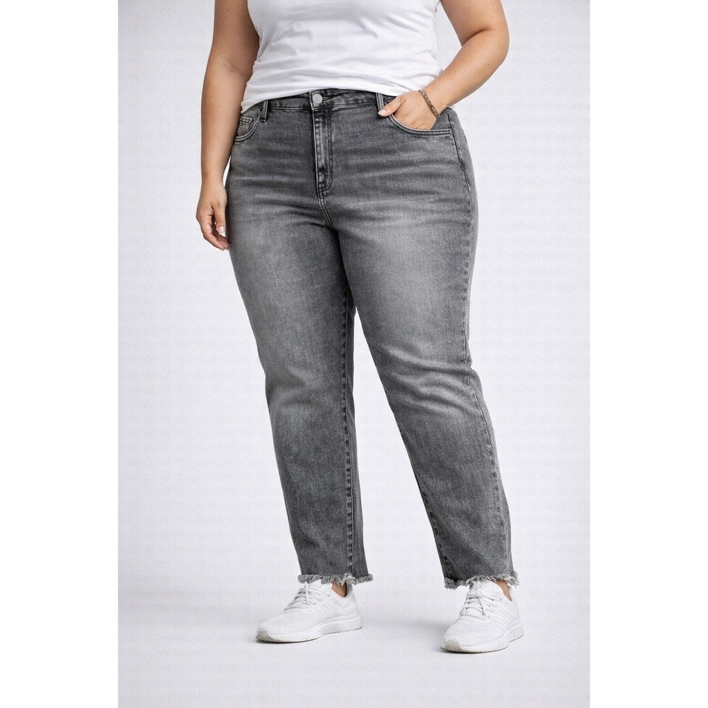 Juicy Couture Jeans Womens 20 Gray Raw Hem Straight Leg NWT